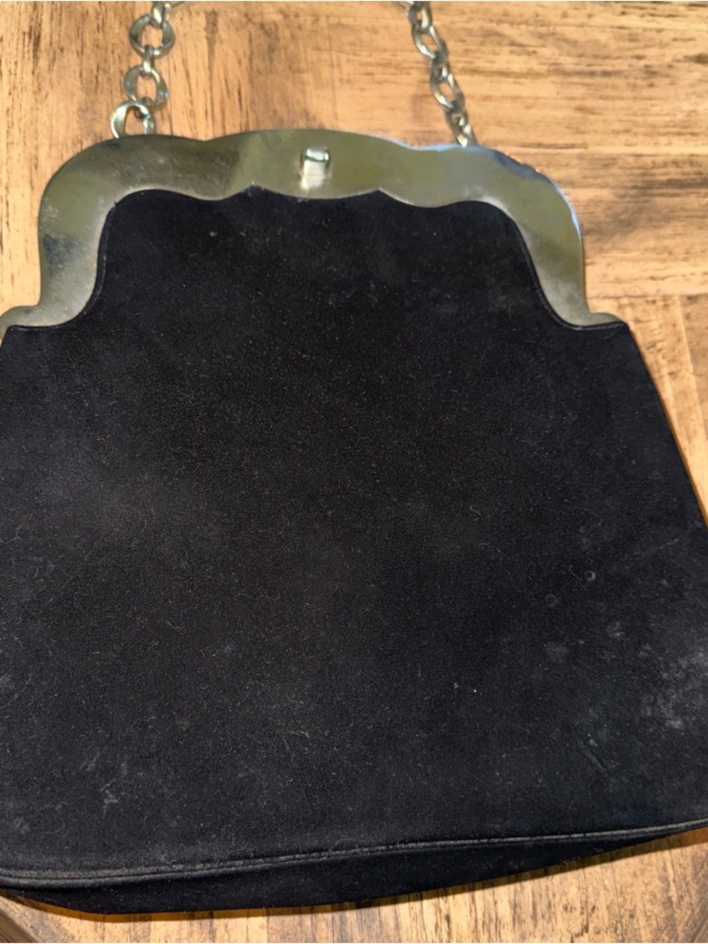Vintage Koret Classic Black Velvet Evening Bag with Silver Frame